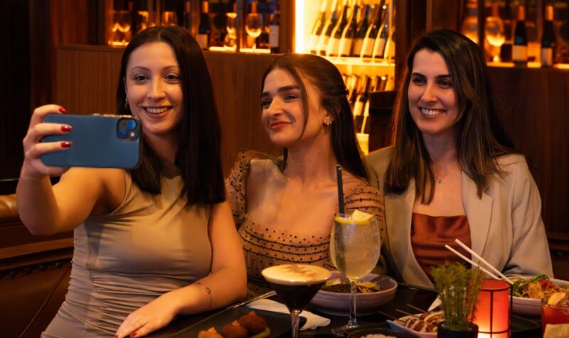 Girls enjoying at party in bar