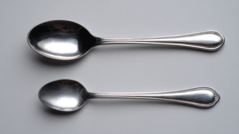 Tablespoon vs teaspoon comparison shows the clear size difference between the two common measuring spoons